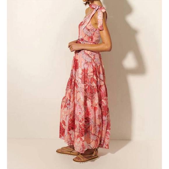 NEW KIVARI freya one shoulder maxi dress in pink floral - Picture 4 of 6